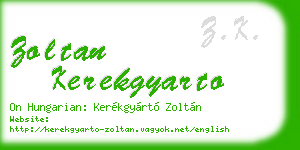 zoltan kerekgyarto business card
